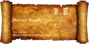 Maros Bogáta névjegykártya